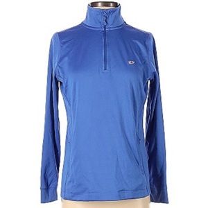Vineyard Vines 3/4 Zip Blue Long Sleeve Top